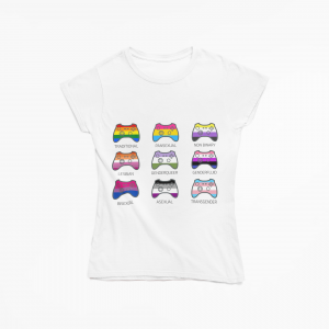 Femme Gaming Pride Controller Tee - White