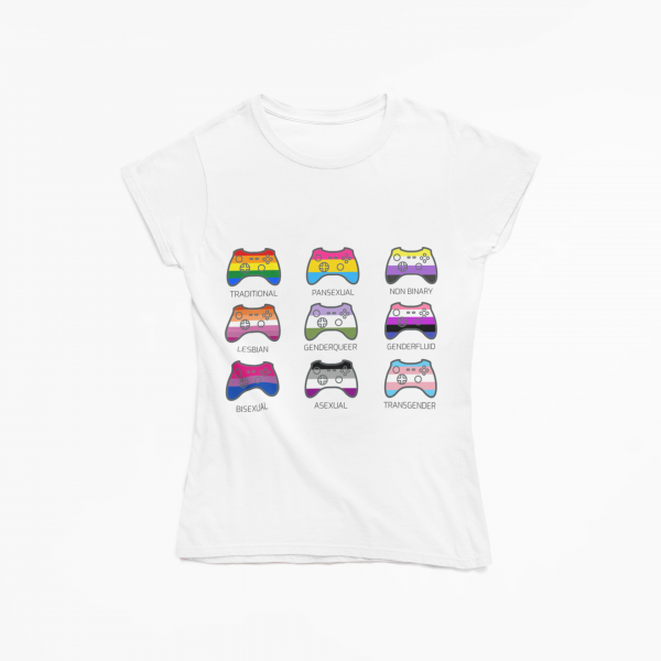 Femme Gaming Pride Controller Tee - White