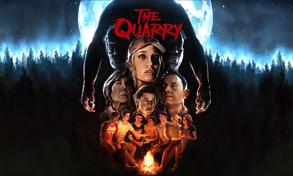 Poster for the horror game "The Quarry" showing all characters.